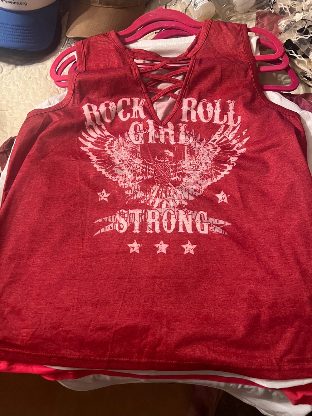 Rock Roll Girl Strong Red Girls' Tank Top